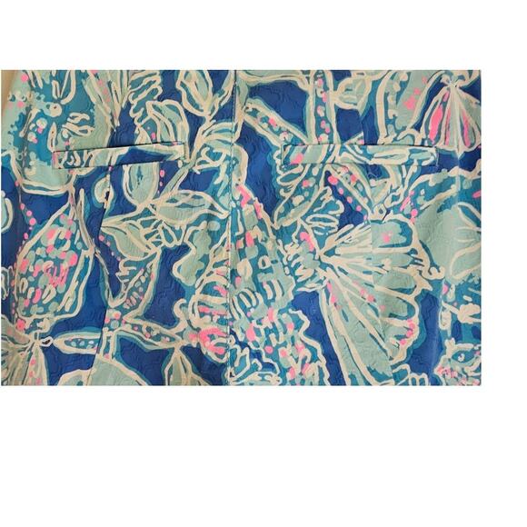 Lilly Pulitzer Pants, Textured Kelly Ankle Bay Blue Into The Deep Women's Size 2 - Picture 9 of 10